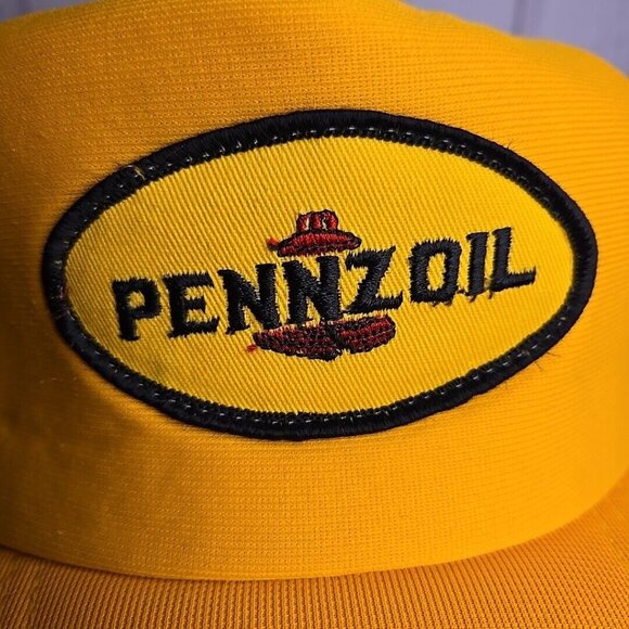 Pennzoil Hat Vintage Yellow Mesh Snapback Patch  Hat Cap - Picture 6 of 10